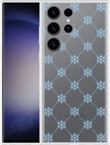 Cazy Hoesje geschikt voor Samsung Galaxy S23 Ultra Snowflake Pattern