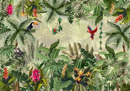Wall Mural King - Papier Papier peint photo Jungle - Bienvenue dans la  Jungle -... | bol