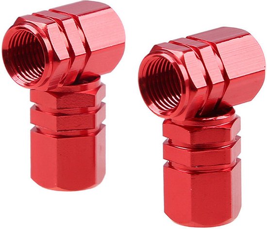 Bouchons de valve en aluminium - Bouchons de valve voiture - Tuning - 4  pièces - Rouge