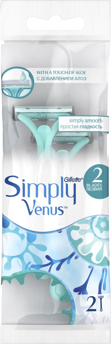 Gillette Simply Venus With a Touch of Aloe Travelpack 2 Disposable Razors (2 Wegwerpscheermesjes )