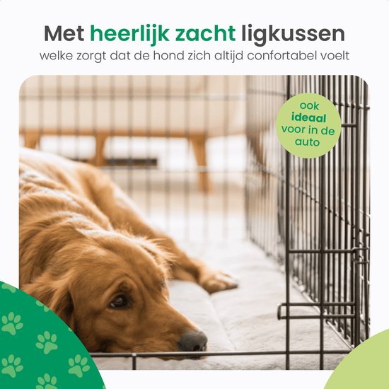 Gopets Caisse Pliable pour Chien M – Banc – Pour Chiens – Incl. Coussin pour chien – 2 portes – 76 x 48 x 53 cm