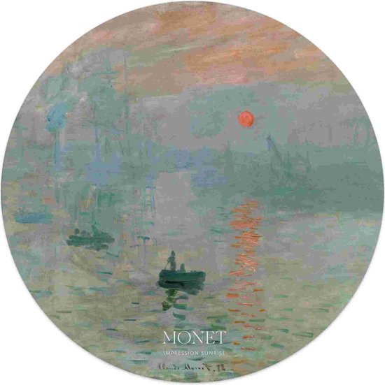 Glasschilderij Monet Zonsopgang Ø 50 cm