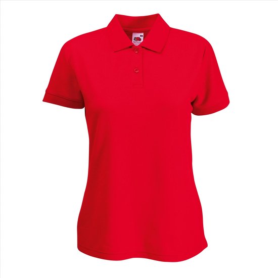 Fruit of the Loom - Dames-Fit Pique Polo - Rood - XS