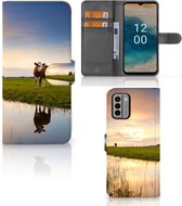 Smartphone Hoesje Nokia G22 Flip Case Koe