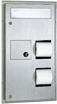 3in1 RVS WC-Papierrollen Houder, Toiletbril Afdekking Dispenser & Dames Afvalbak van Bobrick B-357