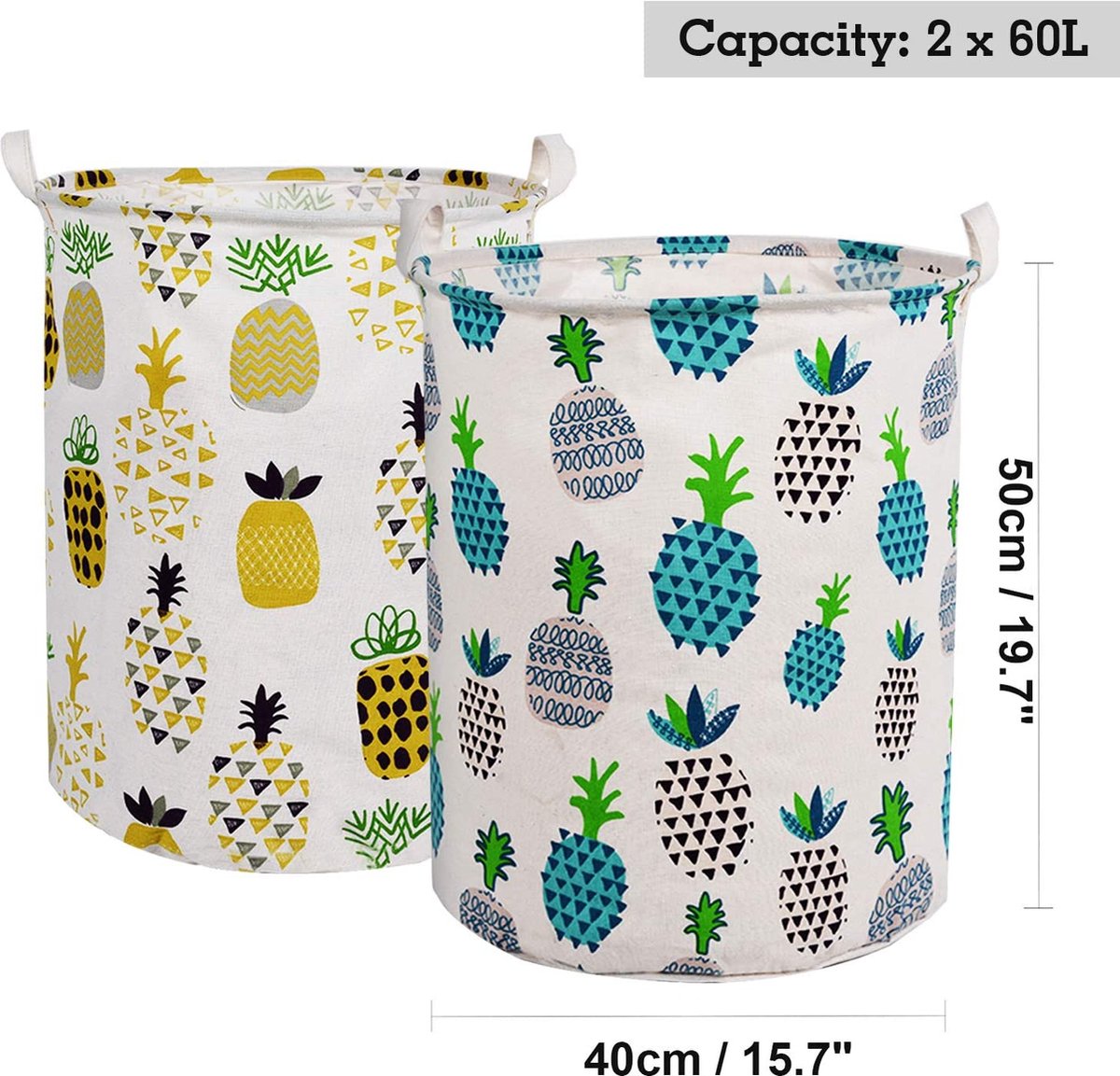 Pack De 2 Sacs à Linge Extra Large 28 X 45 Pouces - Organisateur Résistant, Couleur Noire