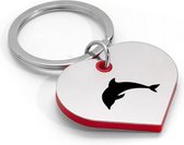 Akyol - dolfijn sleutelhanger hartvorm - Dolfijn - dierenliefhebber - dieren vriend - oceaan - leuk cadeau voor iemand die van dolfijnen houd