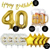 40 Jaar Verjaardag Cijfer ballon Mannen Bier - Feestpakket Snoes Ballonnen Cheers & Beers - Herman