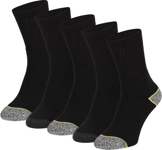 Apollo - Werksokken heren - Multipack werksokken - Zwart - Maat 43/46 - Sokken heren zwart - werksokken heren 43/46 - Naadloze werksokken