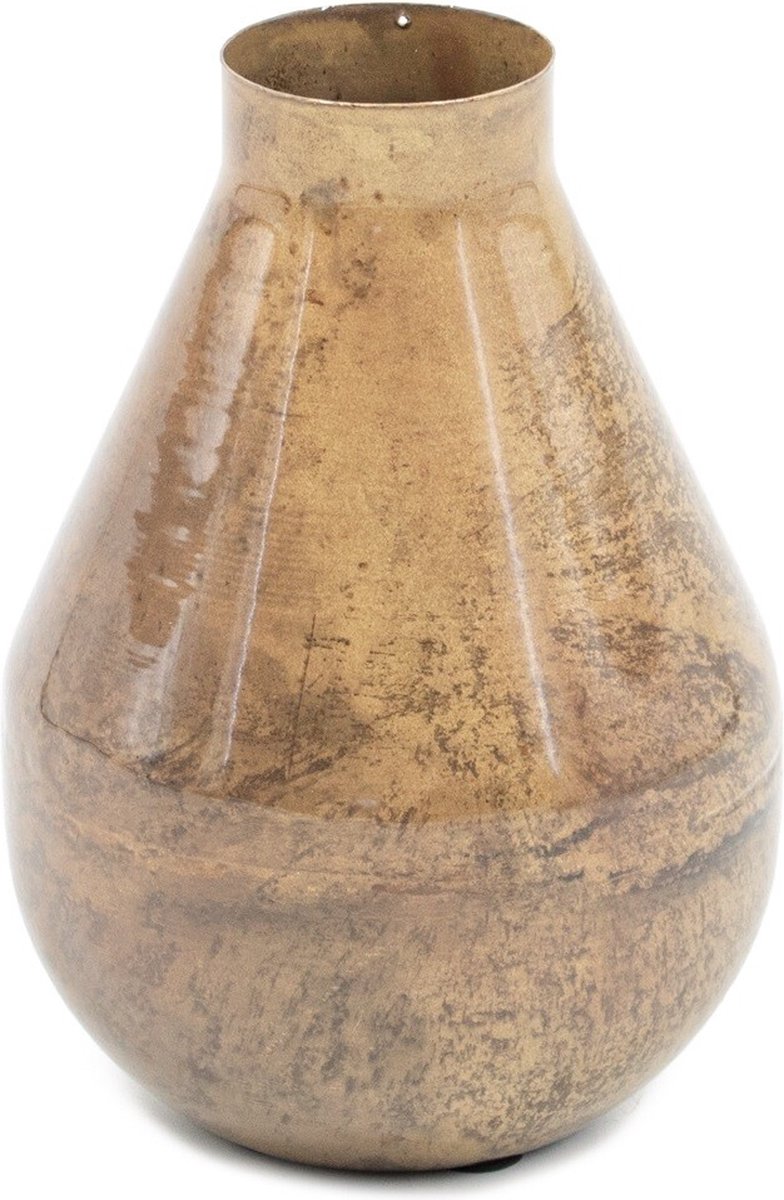 Homebound by Kolony HomeBound by KY | Vaas metaal peach marble | 5x13x18cm | bloemenvaas peach Goud