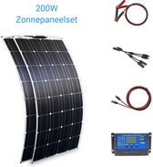 Ensemble complet de panneaux solaires de 200 W - Plug and Play pour Camper - Bateau - Caravane - Cabanon - Peut être connecté à la batterie