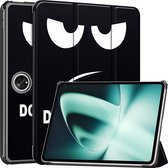 Tri-Fold Book Case met Wake/Sleep - Geschikt voor OnePlus Pad Hoesje - Don't Touch
