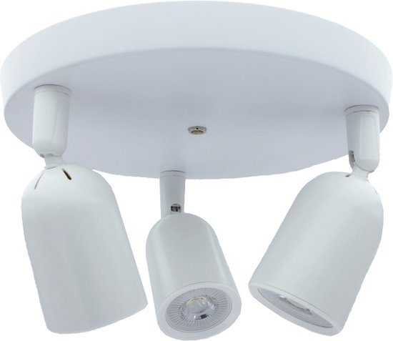 Drievoudig Plafondspot armatuur - Kantoorlamp - LOCASTE - Voor 3x GU10 lampjes - Wit
