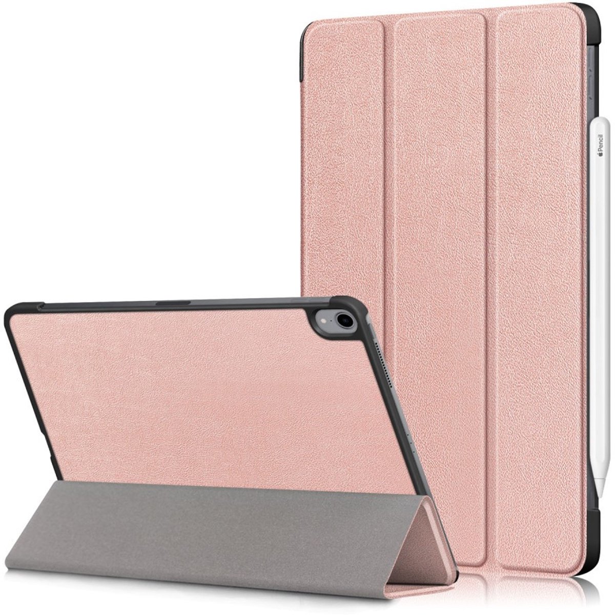 Tablethoes geschikt voor iPad Air (2020/2022) Hoesje - Tri-Fold Book Case - Rose Gold