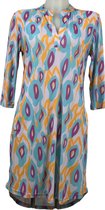 Angelle Milan – Travelkleding voor dames – Paars/blauw/gele Jurk – Ademend – Kreukherstellend – Duurzame jurk - In 5 maten - Maat XL