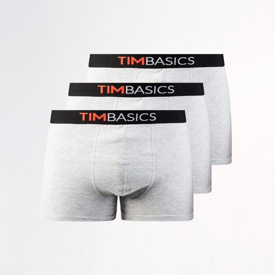 TimBasics - Lot de 3 caleçons homme - Grijs - XXXL - Sous-vêtements homme
