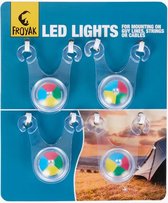 FROYAK LED LIGHTS 4 KLEUR SOORTEN - MOUNTING ON GUY LINES, STRING OR CABELS / LED LAMPEN - TENT LAMPEN VOOR AAN KABELS