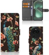 Telefoonhoesje OPPO Find X6 Pro Flipcase Cover Pauw met Bloemen