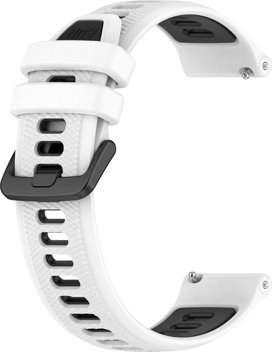 Bracelet en Siliconen - adapté pour Garmin Venu/Venu 2 Plus/Venu SQ/Venu SQ 2/Forerunner 55/245/645 - blanc-noir