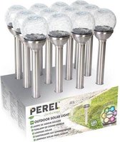 Perel Tuinlamp Solar 34 X 8 Cm Rvs Zilver/wit
