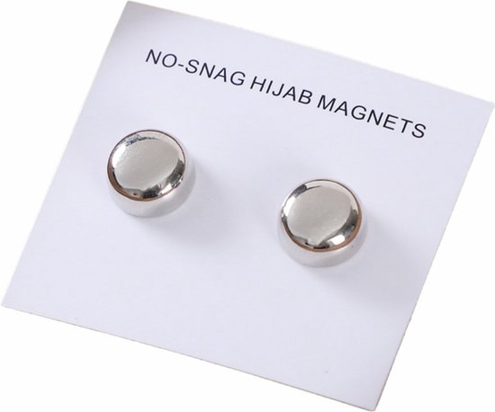 Fako Bijoux® - 2x Magnetische Broche - Hoofddoek Magneet - Sjaal - Hijab Accessoires - Abaya - 12mm - 2 Stuks - Zilver
