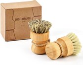 Wonix® - Ensemble de brosses à vaisselle - Sisal et fibre de coco - Bois - 2 pièces - Respectueux de l'environnement