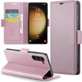 Samsung Galaxy S23 Plus Hoesje - HyperCase Book Cover Leer Rose
