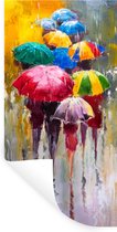 Stickers muraux - Film autocollant - Peinture - Parapluie - Peinture à l'huile - 20x40 cm - Film adhésif - Stickers muraux Chambre d'enfant - Papier peint autocollant - Papier peint autocollant - Film autocollant