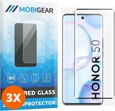 Mobigear Screenprotector geschikt voor HONOR 50 Glazen | Mobigear Premium Screenprotector - Case Friendly - Zwart (3-Pack)