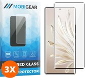 Mobigear Screenprotector geschikt voor HONOR 70 Glazen | Mobigear Premium Screenprotector - Case Friendly - Zwart (3-Pack)