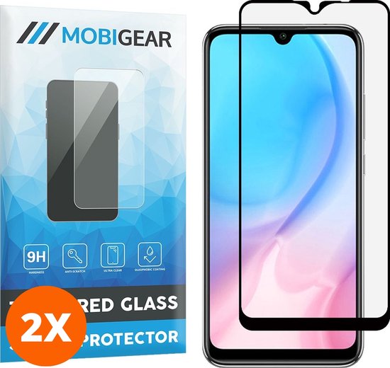 Mobigear Screenprotector geschikt voor Xiaomi Redmi 9C Glazen | Mobigear Premium Screenprotector - Case Friendly - Zwart (2-Pack)