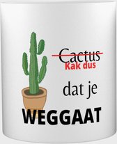 Akyol - kak dus dat je weg gaat Mok met opdruk - quotes - iemand die ontslag neemt - cactus - collega's - werknemers - verjaardagscadeau - verjaardag - cadeau - afscheidscadeau - geschenk - leuke cadeau - kado - gift - 350 ML inhoud