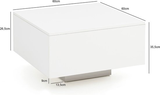 BIM Furniture Koffietafel salontafel Nuka F 110x60 cm bijzettafel tafel met plank ambachtelijke eiken zwart
