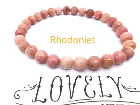 Armband van Rhodochrosiet met 6mm Kralen