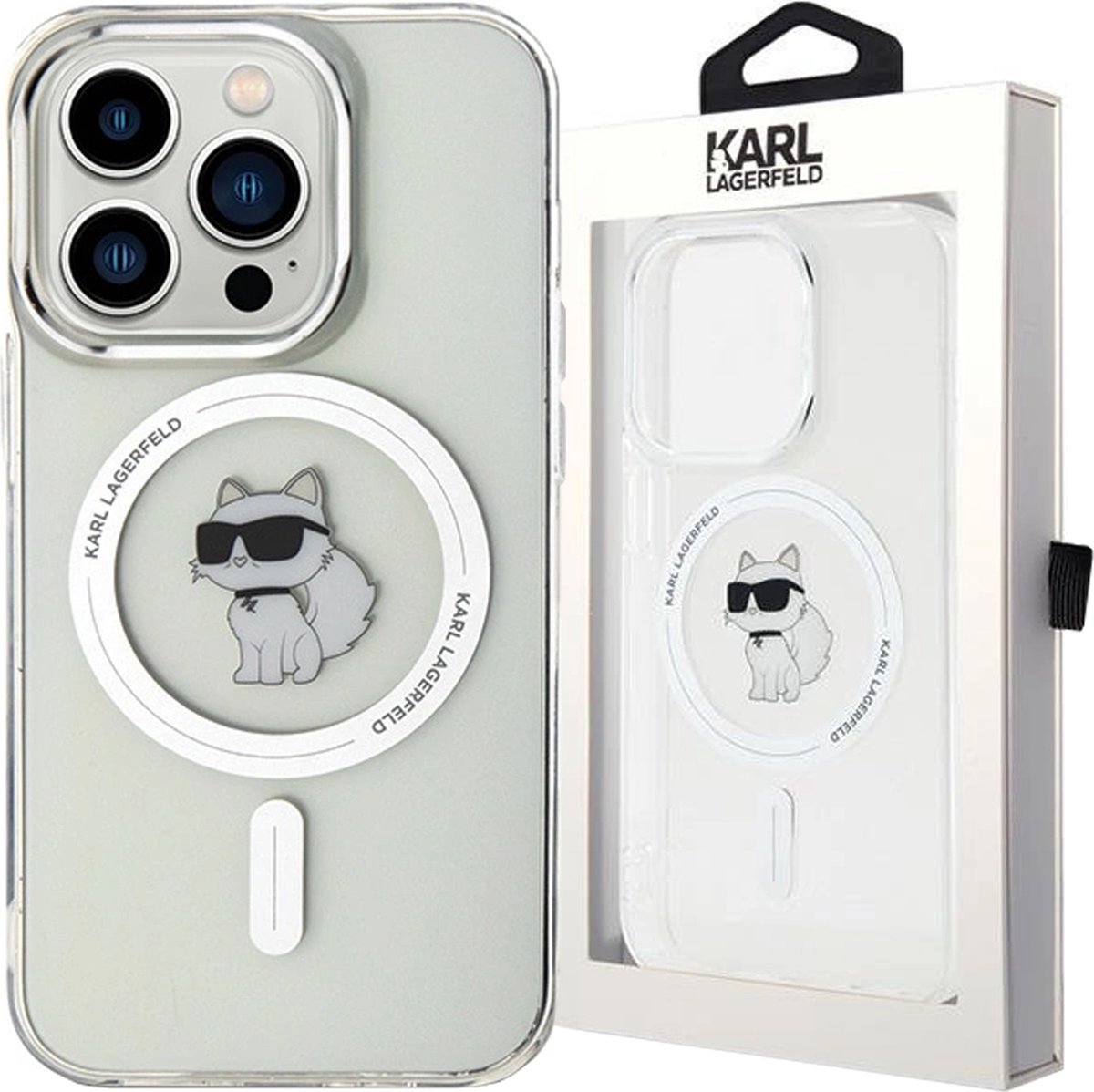 Karl - Lagerfeld - IML Choupette MagSafe hoesje voor iPhone - 13 - Pro - Max - transparant