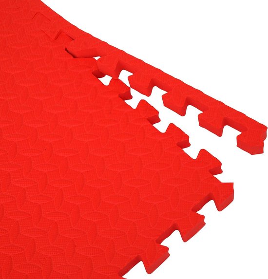 Extra dikke rode gymvloertegels - 60 x 60 cm - 2 cm dik - anti-slip puzzel vloertegels - gym vloeren yoga oefenmatten - dikker groter. — afbeelding 3