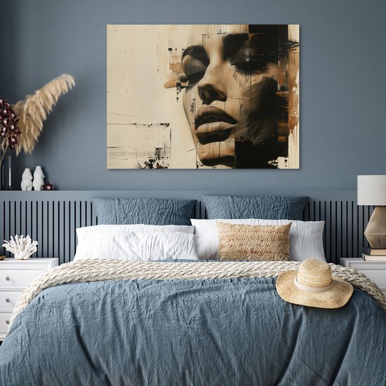 Affiche 120x90 cm - Femme - Visage - Abstrait - Art - Posters - Décoration chambre - Décoration murale salon - Décoration murale chambre