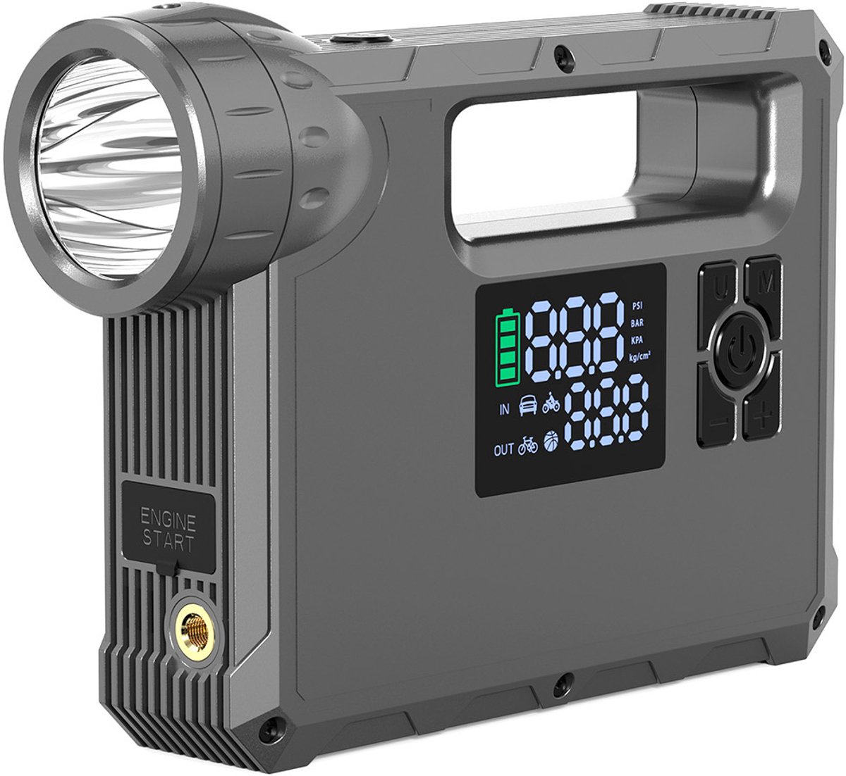 Choetech Jump Starter met Compressor Powerbank 8000mAh LED-zaklamp Zwart
