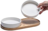 Designed by Lotte Dinerset Lojs - Voerbak Kat - Keramiek - Wit - 2x 400 ml