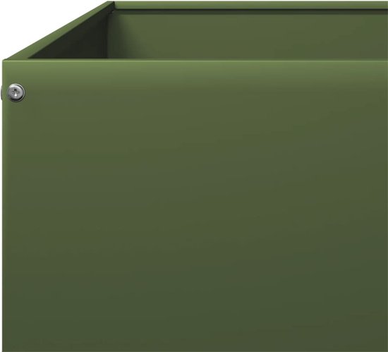 vidaXL Plantenbak 100x100x30 cm staal olijfgroen