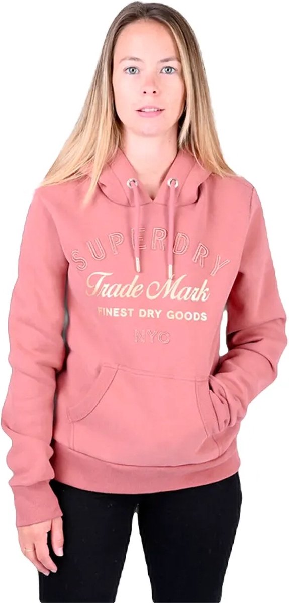 Superdry Luxe Metallic Logo Hoodie XS Vrouw Weathered Rose