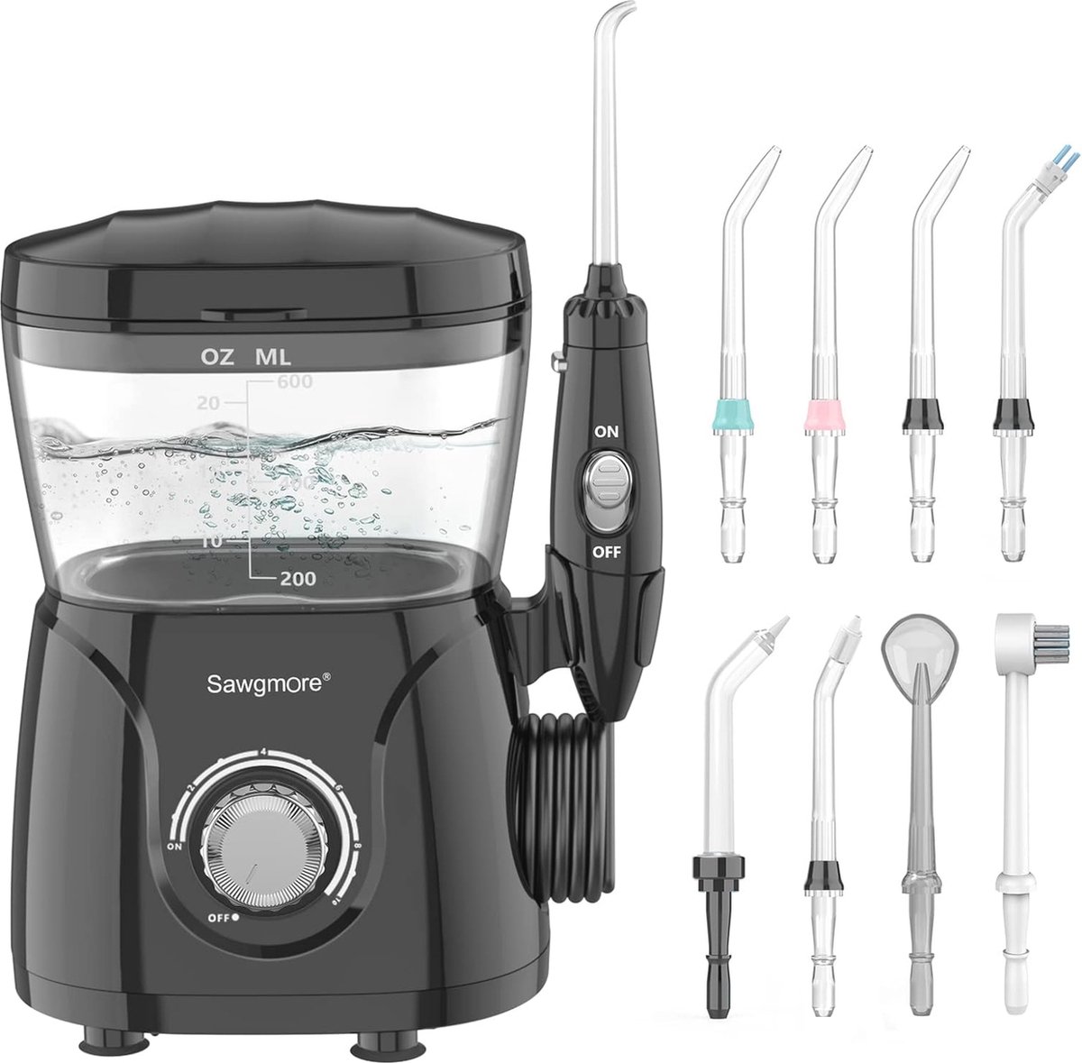 Waterflosser 600 ml - Efficiënte Tandreiniging en Mondverzorging met 8 Sproeiers