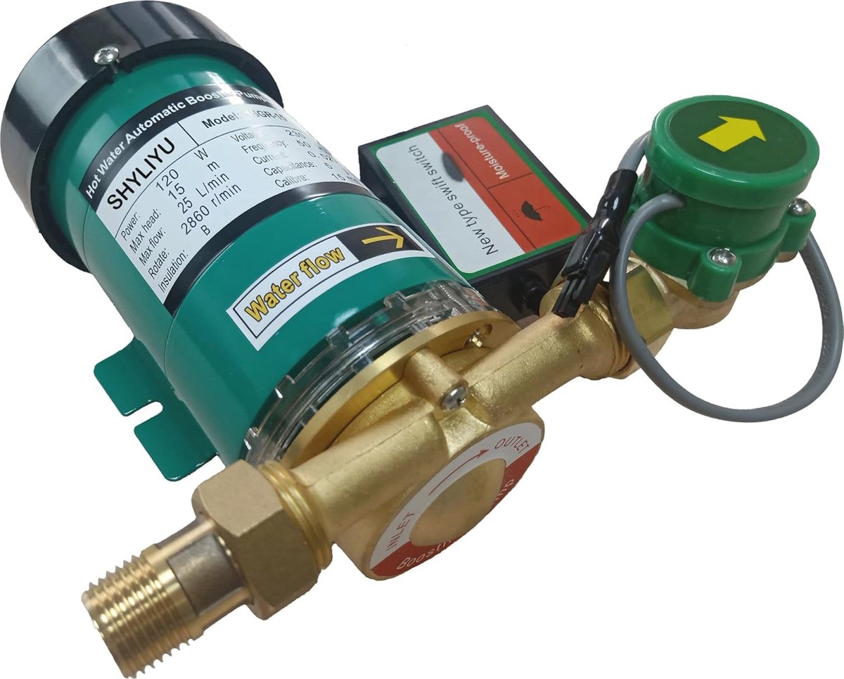 Automatische Circulatiepomp voor Warm Water - 120W, 1500L/H, Ideaal voor Thuisgebruik