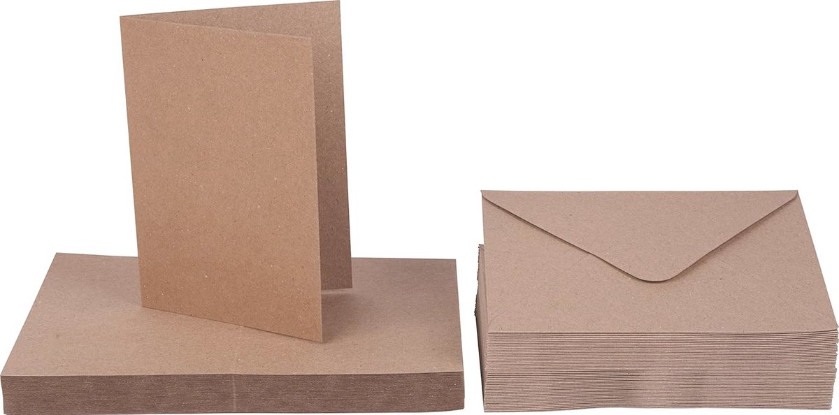 Dubbele kaarten met enveloppen in trendy cadeaupapier-look