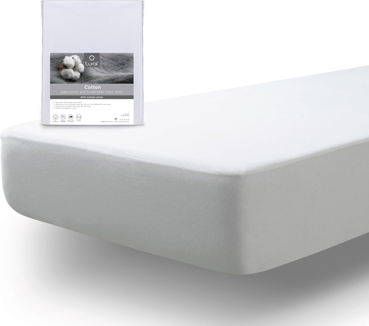Matrasbeschermer 90x200 cm | 2-in-1 Hoeslaken en Bescherming | Ademend en Waterdicht | OEKO-TEX Gecertificeerd