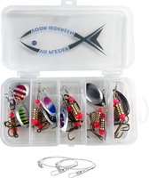 Ensemble de leurres 2 | Set leurres Predator - avec crochet GRATUIT - bouchons avec crochet - parfait pour brochet / perche / truite - lot de 10 spinners