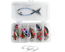 Kunstaas set 2 | Kunstaas set voor roofvis - incl GRATIS onderlijn - pluggen met haak - perfect voor snoek / baars / forel- set van 10 spinners