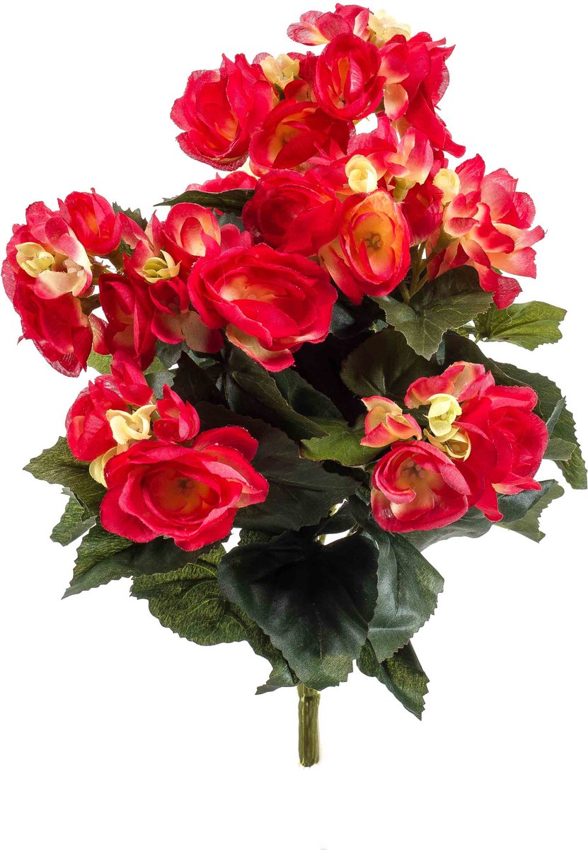 Emerald - Kunstplant Begonia 29cm roze - Kunstplant voor binnen