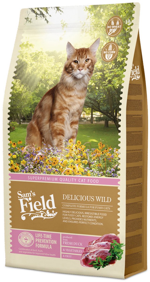 Sam's Field Cat Delicious Wild - Kattenvoer - 7.5 kg