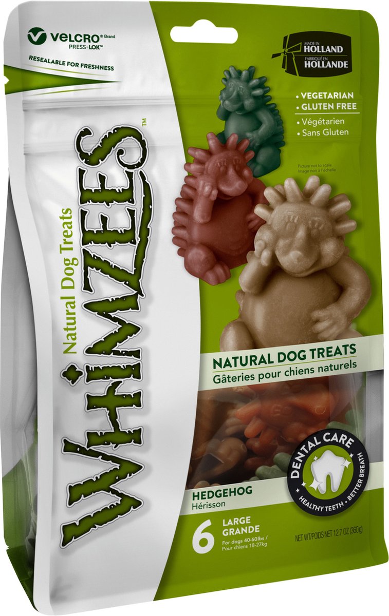 Whimzees Egel L - Kauwsnacks - Hond - 7,6cm - 6st